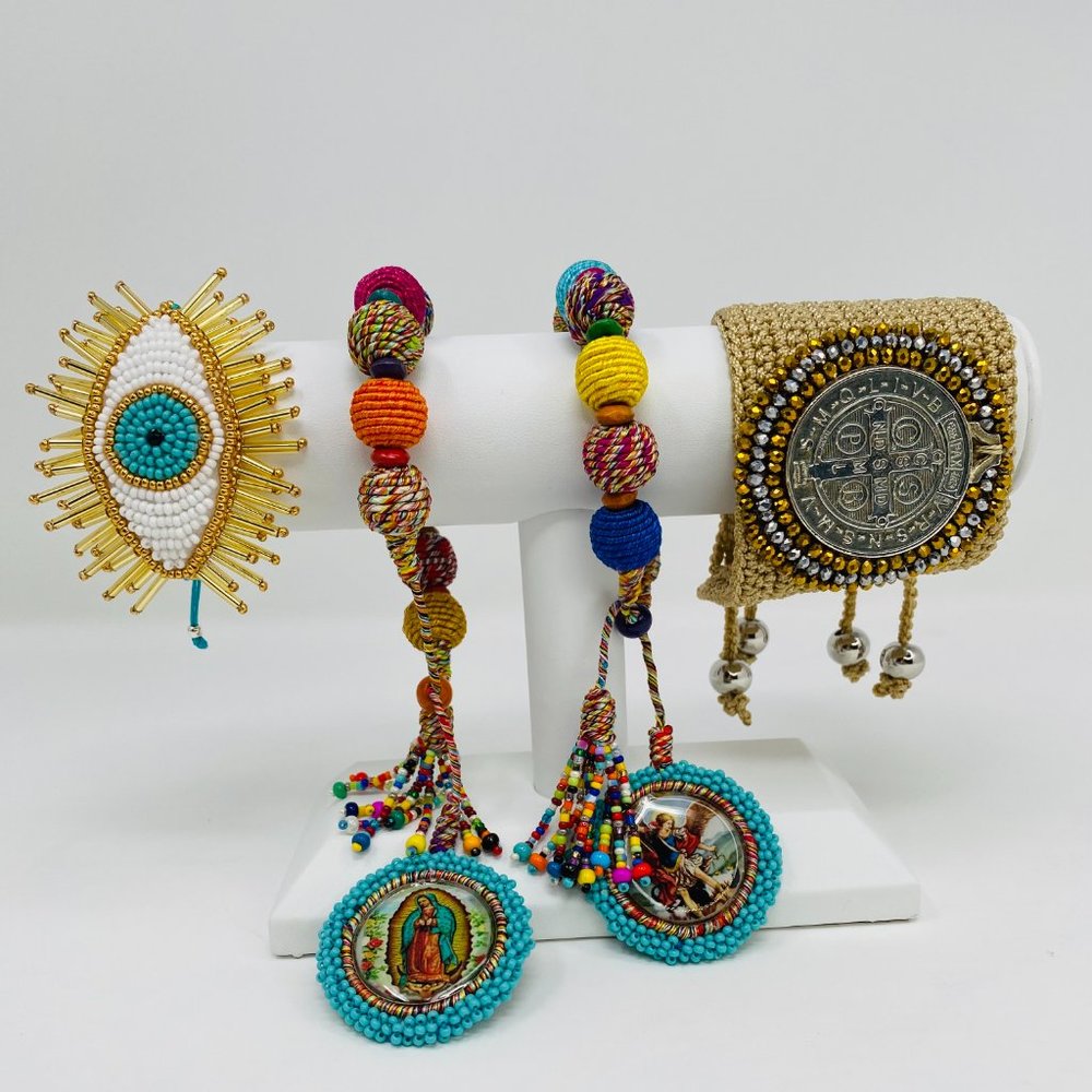 Artisan Hand Crafted Evil Eye Adjustable Bracelet - image 4